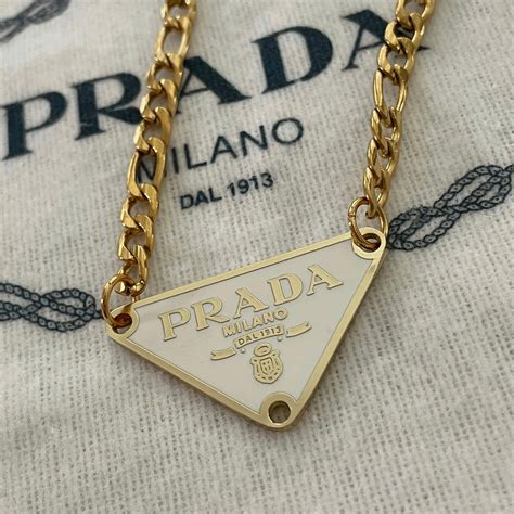 prada chain gold necklace mens|repurposed prada necklace.